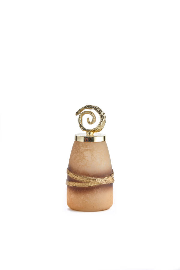Cornella 23 Cm Cappuccino Döküm Ve Cam Lüx Vazo ( Cappuccıno-15 ) - 1