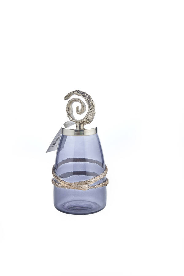 Cornella 23 Cm Füme Gümüş Döküm Ve Cam Lüx Vazo ( Sofıa-110 ) - 1