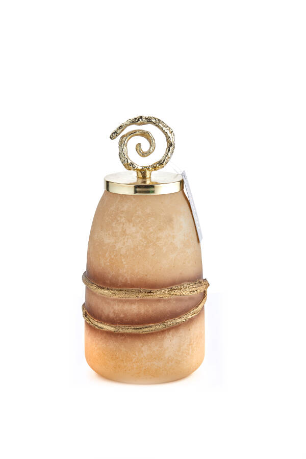 Cornella 28 Cm Cappuccino Döküm Ve Cam Lüx Vazo ( Cappuccıno-20 ) - 1
