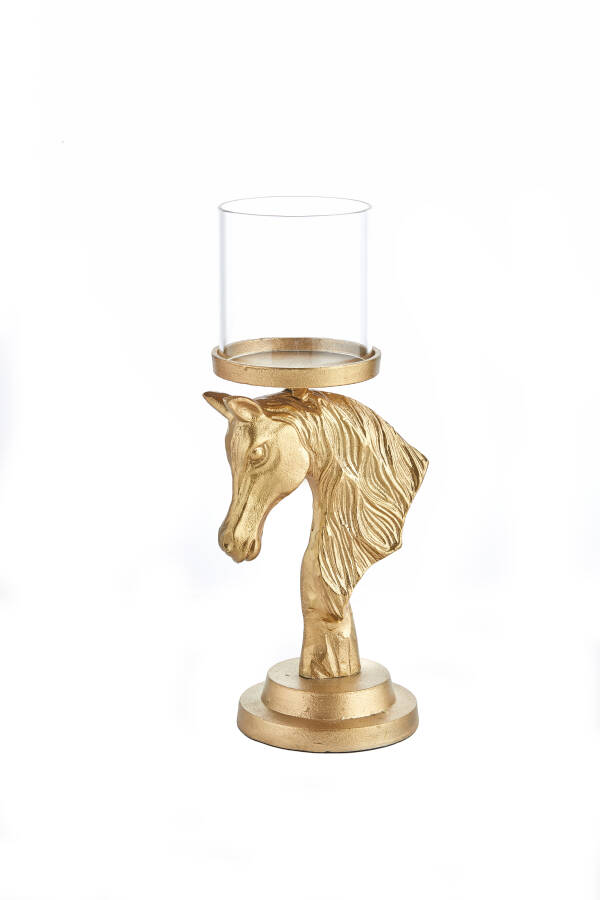 Cornella 35 Cm Alım.Gold Dek.Atlı Şamdan ( Forrest-40 ) - 1