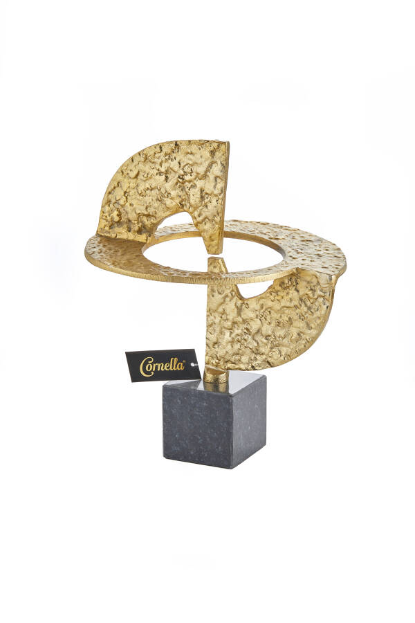 Cornella 35 X 28 Cm Alım.Gold Mermer Kaideli Dek.Lüx Obje ( Forrest-10 ) - 1