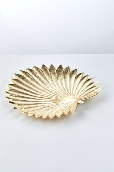 Cornella 38 X 38 Cm Gold Alımınyum Dekoratıf Yuvarlak Tabak ( Brass-60 ) - 1