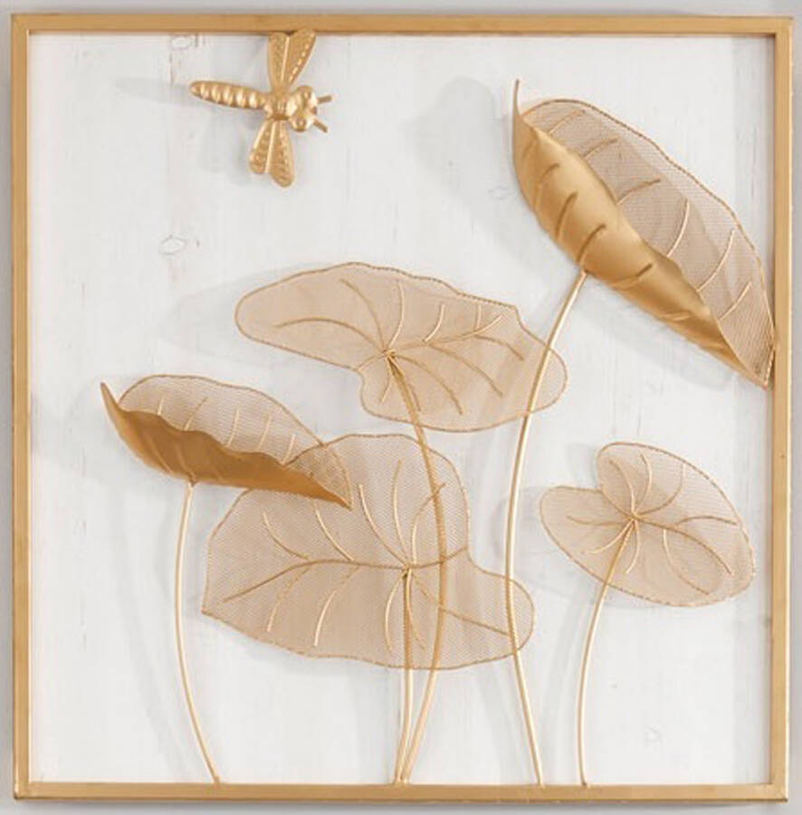Cornella 62X62 Cm Gold Krem Kare Form Yusufçuklu Dekoratif Duvar Panosu ( Broadway-15 ) - 1