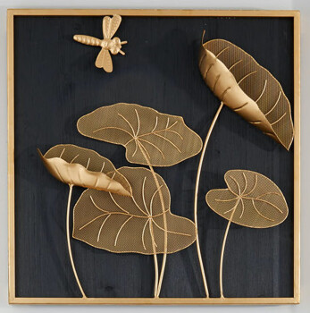 Cornella 62X62 Cm Gold Siyah Kare Form Yusufçuklu Dekoratif Duvar Panosu ( Broadway-13 ) - 1