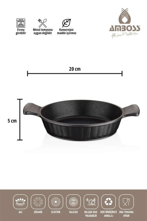 Amboss Daisy 3 Parça 18-20-22cm Döküm Omlet Sahan Seti - 3
