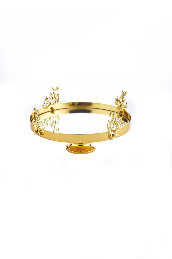 Cornella Gold Mercan Ayaklı Tepsı ( Kamelya-13 ) - 1