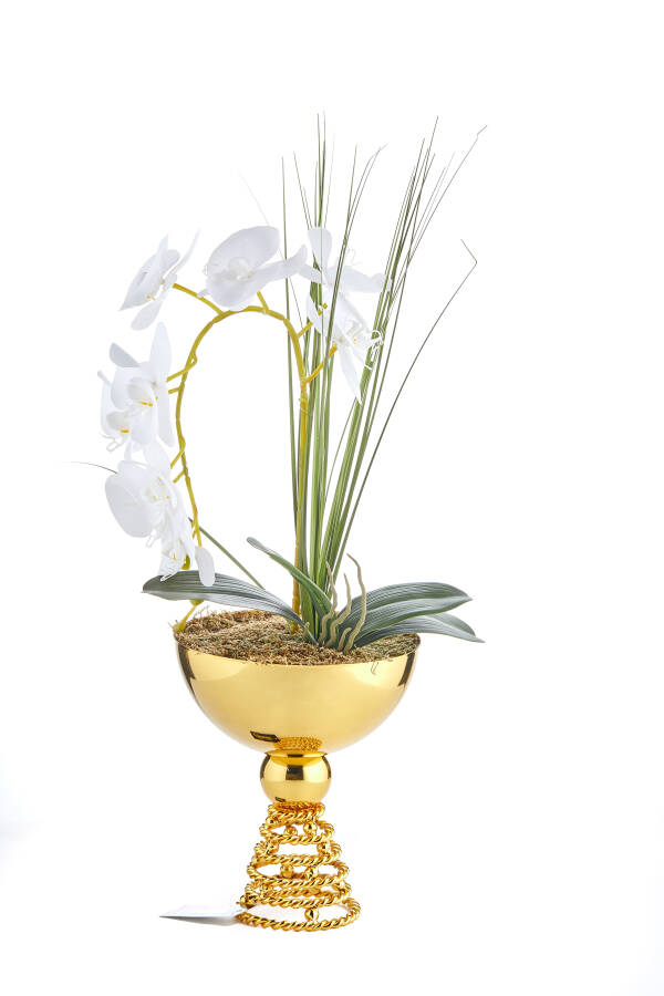 Cornella Gold Yuvarlak Form 20 Lik Saksı ( Gala-150 ) - 1