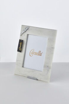 Cornella Memento Fourrere Beyaz Mermer Resim Çerçevesi - Silver ( Mt1368-Bfs ) - 1