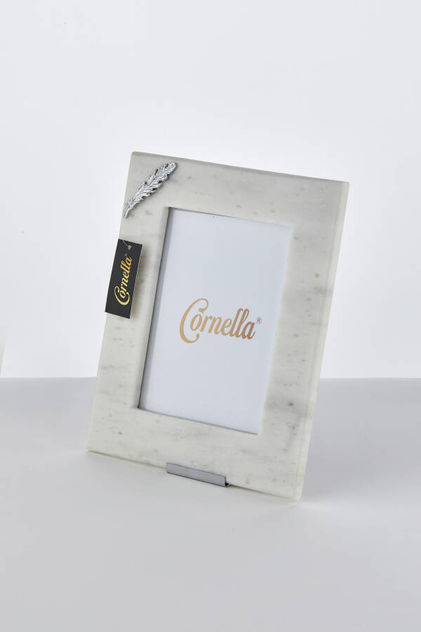 Cornella Memento Fourrere Beyaz Mermer Resim Çerçevesi - Silver ( Mt1368-Bfs ) - 1