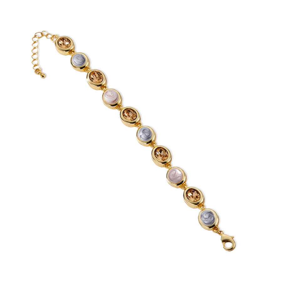 Mesmera 14K Altın Kaplama Oval Bileklik - 2