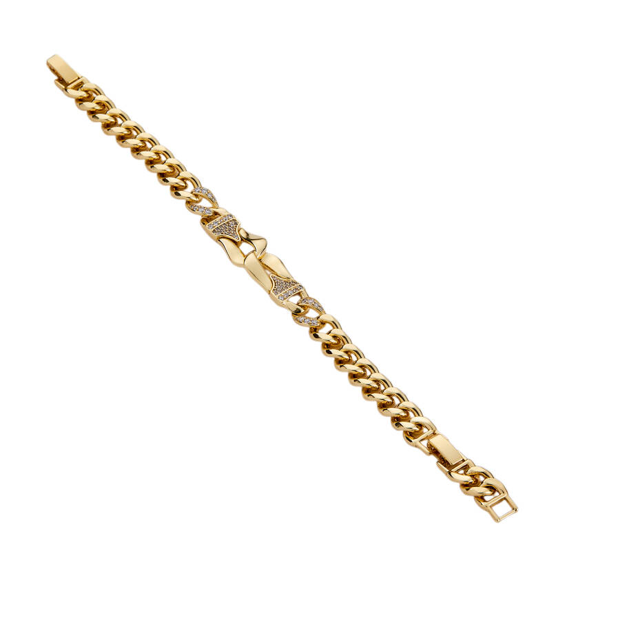 Mesmera Altın Kaplama Taşlı Bileklik 17 cm - 2