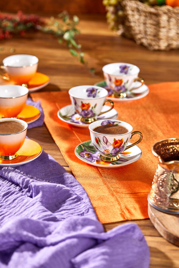 Paçi Aracıa Çiçekli Yaldızlı Kahve Fincanı - 2