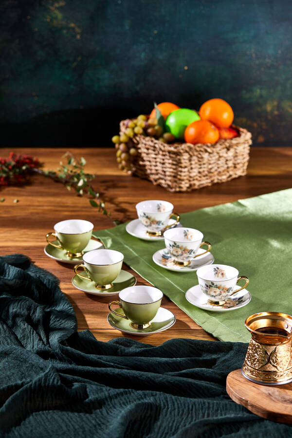 Paçi Botania Çiçekli Yaldızlı Kahve Fincanı - 3