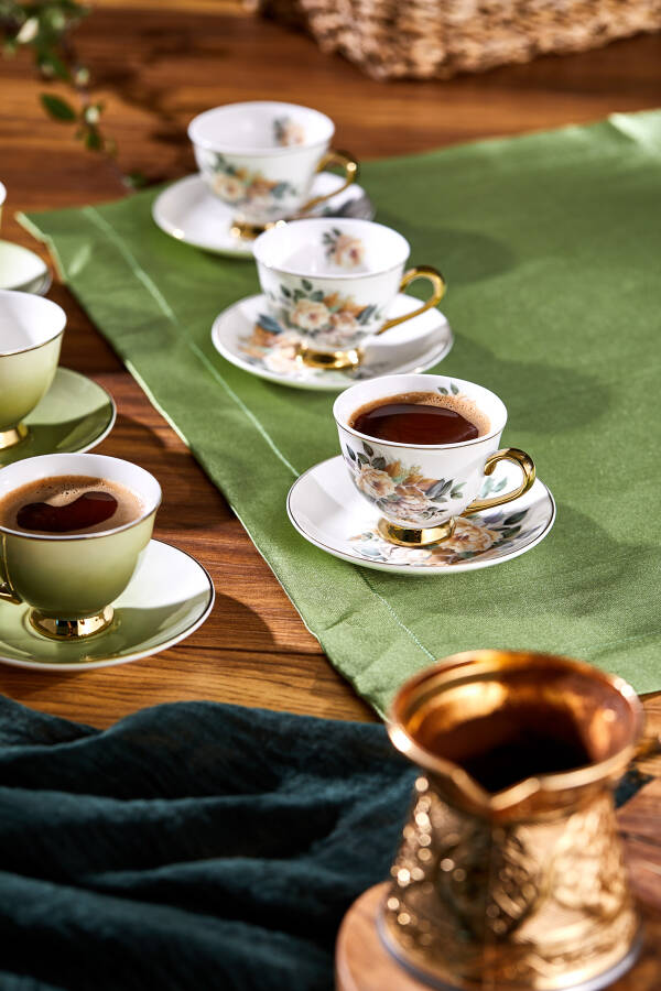 Paçi Botania Çiçekli Yaldızlı Kahve Fincanı - 4