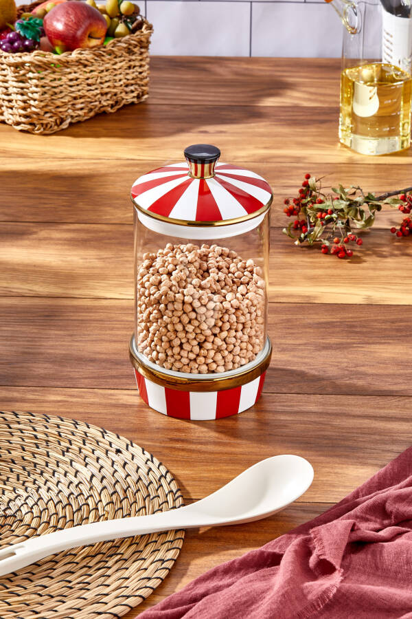 Charmes Porselen Cam Kırmızı Beyaz Battal Boy 2000 ml - 1