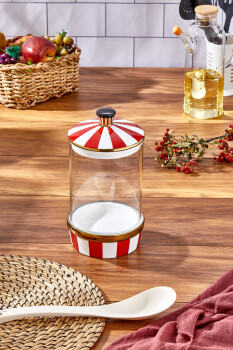 Charmes Porselen Cam Kırmızı Beyaz Battal Boy 2000 ml - 4