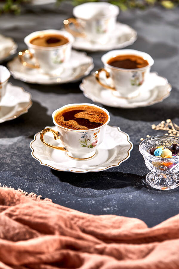 Paçi Valeria Porselen 6 Kişilik Kahve Fincan Takımı - 3