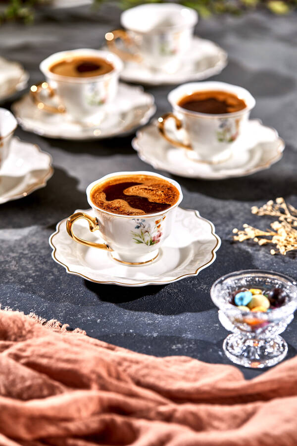 Paçi Valeria Porselen 6 Kişilik Kahve Fincan Takımı - 4
