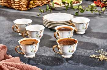 Paçi Valeria Porselen 6 Kişilik Kahve Fincan Takımı - 7