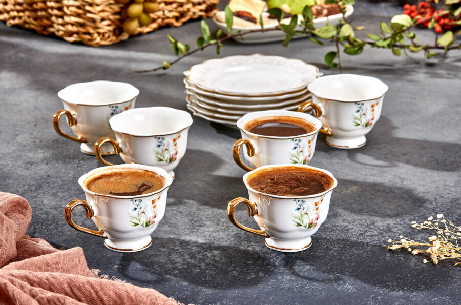 Paçi Valeria Porselen 6 Kişilik Kahve Fincan Takımı - 7