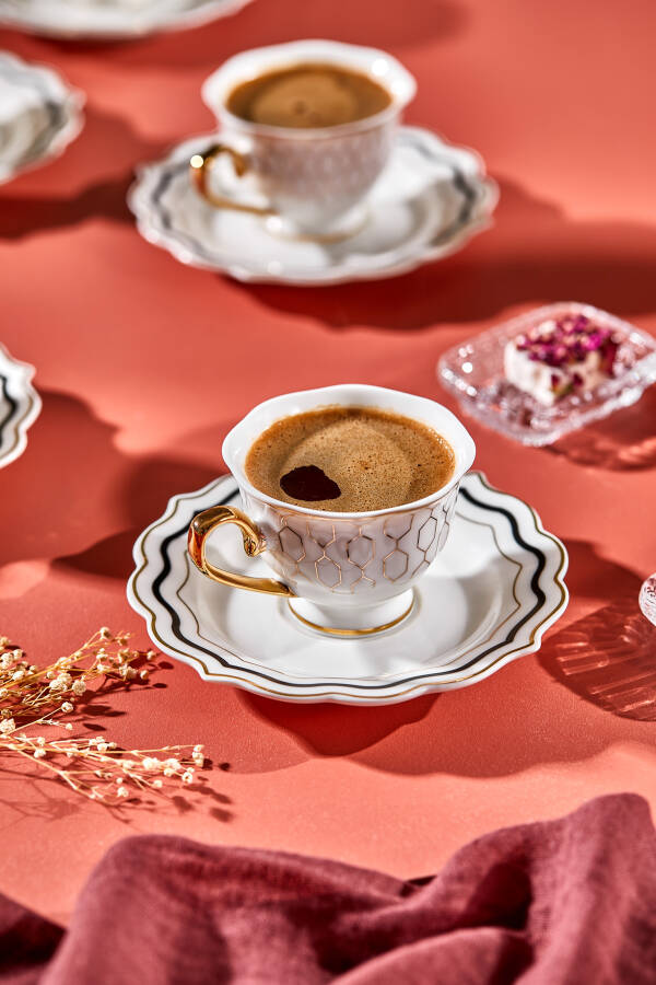 Paçi Valeria Porselen 6 Kişilik Kahve Fincan Takımı - 3