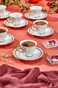 Paçi Valeria Porselen 6 Kişilik Kahve Fincan Takımı - 4