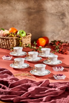 Paçi Valeria Porselen 6 Kişilik Kahve Fincan Takımı - 5