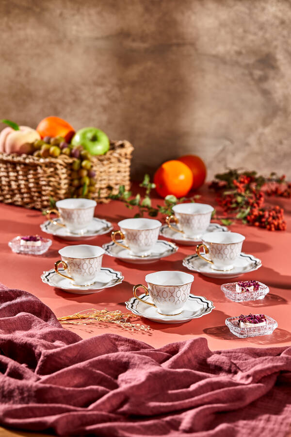 Paçi Valeria Porselen 6 Kişilik Kahve Fincan Takımı - 5