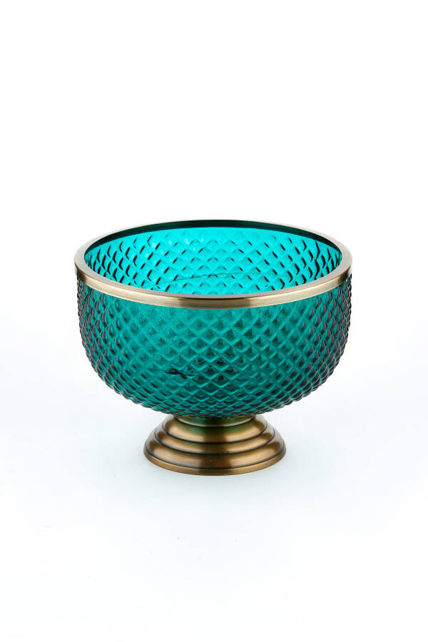 Cornella Yeşil Ayaklı Cam Meyvelik & Saksılık 30X23 Cm ( Glass World-35 ) - 1