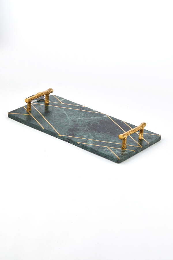 Cornella Yeşil Mermer Tepsi 45 Cm ( Marble World-200 ) - 1